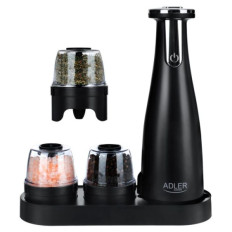 Adler AD4449b Električni mlin za sol in poper -set 3brusilniki -USB črn