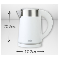 Adler Električni grelnik vode 0,6 L  bela barva AD1372W