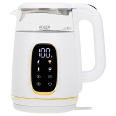 Adler Električni grelnik vode iz stekla z LED zaslonom in nastavitvijo temperature, 1,7 l 