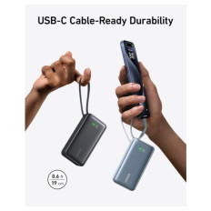 Anker 545 Nano powerbank 10K z vgrajenim kablom USB-C, zelen