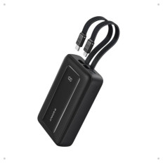 Anker Zolo Powerbank 20000 mAh, 30W z vgrajenima kabloma USB-C + Lightning, črn