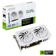 ASUS Dual GeForce RTX 4060 OC 8GB EVO GDDR6 (DUAL-RTX4060-O8G-EVO-WHITE) bela gaming grafična kartica
