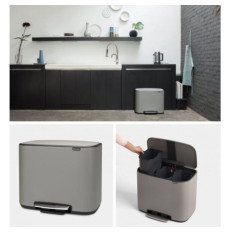 Brabantia koš na pedal 3x11L siv 121524