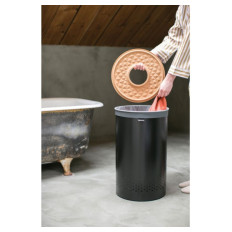Brabantia koš za perilo 60L okrogel, črn