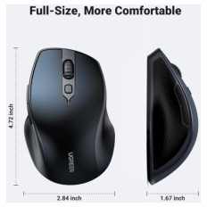 Brezžična miška UGREEN Bluetooth 5.0 in 2,4 Ghz z USB sprejemnikom s 5 gumbi za MacBook, PC, namizni