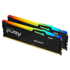DDR5 32GB 6000MHz CL30 KIT (2x16GB) Kingston RGB LED osvetlitev Fury Beast XMP3.0 1,4V PC črna (KF560C30BBEAK2-32)