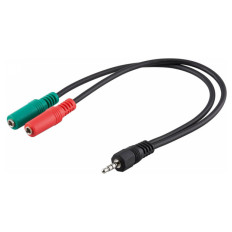 GOOBAY 3,5 mm 4-pin na 2x 3,5 mm (ženski) 3-pin za PC slušalke adapter