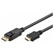 GOOBAY DisplayPort (M) na HDMI (M) 4K 30Hz 3m pozlačen črn kabel