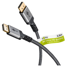 GOOBAY DisplayPort na DisplayPort 1.4 2m 8K DSC 32,4 Gbit/s pozlačen kabel