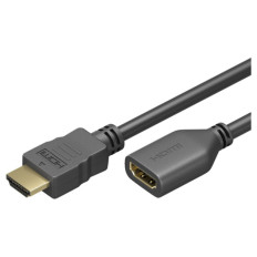 GOOBAY High Speed HDMI (M) na HDMI (Ž) 2.0 4K 60Hz 2m podaljšek z Ethernet pozlačen črn kabel