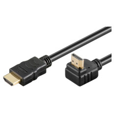 GOOBAY High Speed HDMI (M/M) 2.0 4K 60Hz 3m kotni 90° z Ethernet pozlačen črn kabel