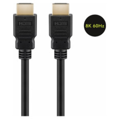 GOOBAY Ultra High Speed HDMI (M/M) 2.1 8K 60Hz 0,5m z Ethernet pozlačen črn kabel