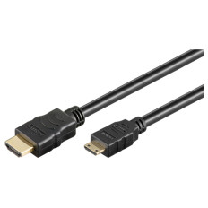 GOOBAY High Speed HDMI (M) na Mini HDMI (M) 2.0 4K 60Hz 2m z Ethernet pozlačen črn kabel