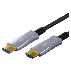 GOOBAY Optical Hybrid Ultra High Speed HDMI (M/M) 2.1 8K 60Hz 30m z Ethernet AOC pozlačen črn kabel