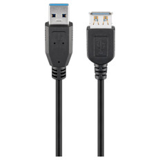 GOOBAY USB 3.0 (M) na USB 3.0 (Ž) SuperSpeed 1,8m črni podajševalni kabel