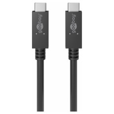 GOOBAY USB-C na USB-C 1m 100W PD 20Gbit/s črn polnilni in sync kabel