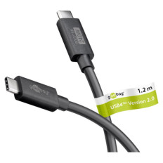 GOOBAY USB-C na USB-C 240W USB4 80Gbit/s 1,2m črn napajalni podatkovni kabel​