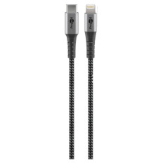 GOOBAY USB-C na Apple (Lightning) 1m 60W črni napajalni in sync MFi kabel