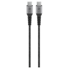 GOOBAY USB-C na USB-C 1m 60W črni napajalni in sync kabel