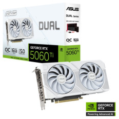 Grafična kartica nVidia RTX5060Ti Asus DUAL OC bela - 16GB GDDR7 (90YV0MH6-M0NA00)