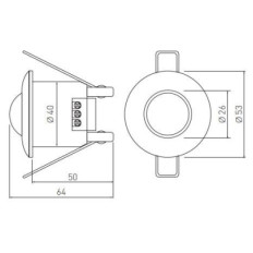 GTV IR vgradni senzor gibanja, stropni 360°
