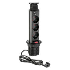 GTV Potopna vtičnica 3x220V Ø60mm, črna