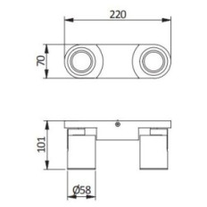 GTV reflektorska svetilka BLINK 2xGU10 220V, črna