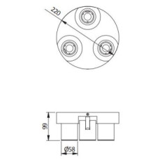 GTV reflektorska svetilka BLINK 3xGU10 220V, črna