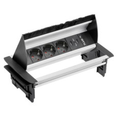 GTV vgradna vtičnica za pisarne 3x 230V + 2x USB