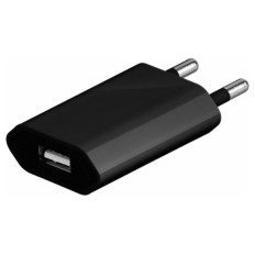 Hišni polnilec 100-240V => 1x USB-A (ž) Goobay Slim 1A za mobilni telefon - črn (44949)