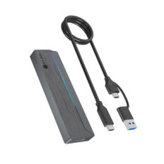 IcyBox IB-1826MCL-CU31 ohišje za M.2 NVMe/SATA SSD z vmesnikom USB-C 3.2 Gen 2 in RGB lučmi