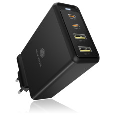 Icybox IB-PS104-PD 4-portni 100W USB potovalni polnilnik s Power Delivery 3.0 in GaN podporo (EU, UK, ZDA vtičnica)