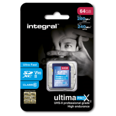 Integral 64GB ULTIMAPRO X SDXC 280/240MB UHS-II V90 spominska kartica