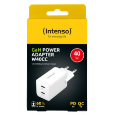 Intenso 40W GaN napajalnik s priključkom 2xUSB-C W40CC