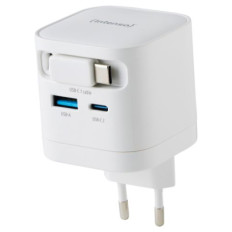 Intenso 65W GaN napajalnik z vgrajenim kablom USB-C, bel