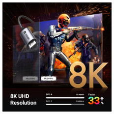Kabel UGREEN USB C v DisplayPort 1.4 8K@60Hz 4K@240Hz, 1M