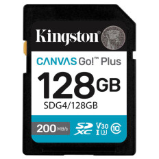 KINGSTON Canvas Go! Plus SD 128GB Class10 UHS-I U3, V30, 4K UHD (SDG4/128GB) spominska kartica
