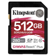 KINGSTON Canvas React Plus V60 SD 512GB Class10 UHS-II (SDR2V6/512GB) spominska kartica