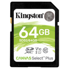 KINGSTON Canvas Select Plus SD 64GB Class10 UHS-I FullHD 1080p 4K (SDS2/64GB) spominska kartica