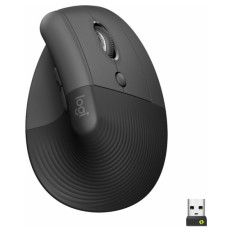 LOGITECH Lift vertical ergonomična brezžična optična črna miška