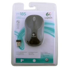 Logitech M185 Wireless mini miška, črna-siva