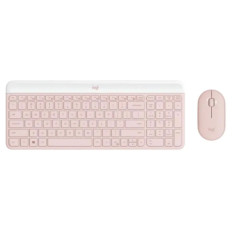 LOGITECH M470 Slim Combo brezžična roza tipkovnica + miška