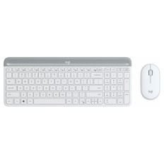 LOGITECH MK470 Slim Combo brezžična bela tipkovnica + miška 