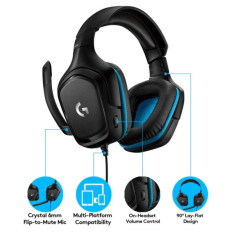 Logitech slušalke gaming USB G432 7.1 Leatherette Modre