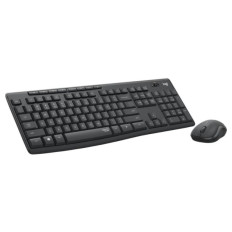 Logitech tipkovnica +miška brezžična Desktop MK295 SLO - grafitna barva SLO, silent