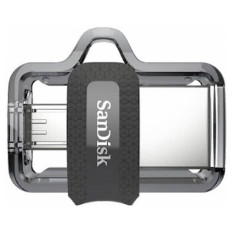 MICRO USB & USB DISK SANDISK 256GB ULTRA DUAL, 3.0, srebrno-črn, drsni priključek