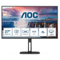 Monitor AOC 68,6 cm (27,0") 27V5CE 1920x1080 75Hz IPS 1ms HDMI DP Via USB-C USB-C 65W 4xUSB3,2 Zvočniki  3H sRGB123% FreeSync
