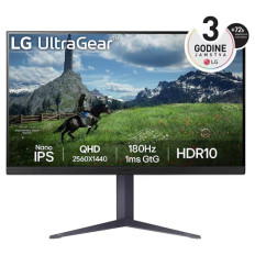 Monitor LG 31,5 32GS85Q-B UltraGear, IPS, 2560x1440, 2x HDMI, DP, USB, 180Hz