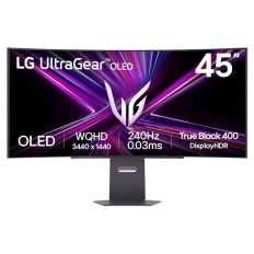 Monitor LG 44,5 OLED 45GX900A-B UltraGear ukrivljen, 3440x1440, 2x HDMI, DP, USB-C, 240 Hz