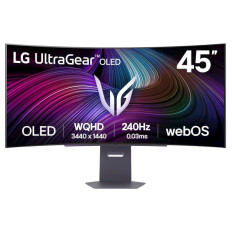 Monitor LG 44,5 OLED 45GX90SA-B UltraGear ukrivljen, 3440x1440, 2x HDMI, DP, USB, 240Hz